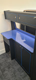 VW T5/T6 Super Matt Black & Blue Gloss Worktop SWB Units