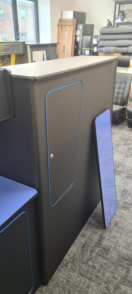 VW T5/T6 Super Matt Black & Blue Gloss Worktop SWB Units