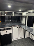 VW T5/T6 Rock & Roll Bed & Light gloss grey with Black Sparkle Worktop Units