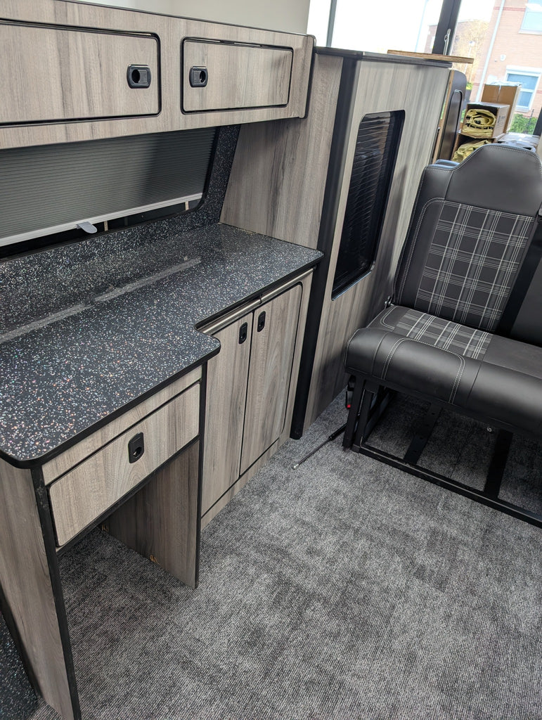VW T4 Grey Oak & Black Sparkle SWB/LWB Units