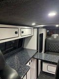 VW T5/T6 Rock & Roll Bed & Light gloss grey with Black Sparkle Worktop Units