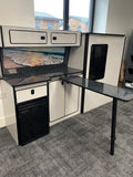 VW T5/T6 Rock & Roll Bed & Light gloss grey with Black Sparkle Worktop Units