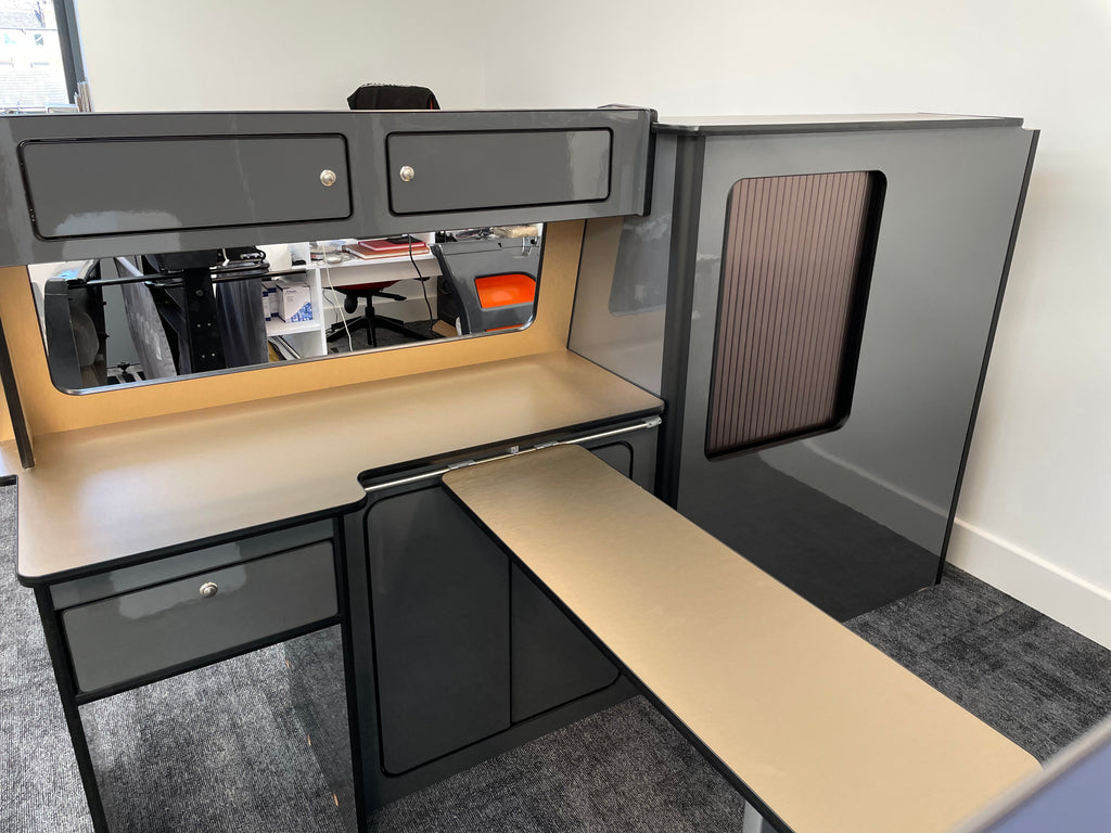 VW T5/T6 Gloss Grey & Bronze Worktop SWB Units