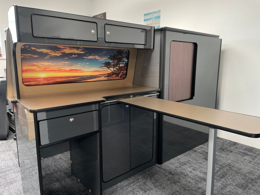 VW T5/T6 Gloss Grey & Bronze Worktop SWB Units