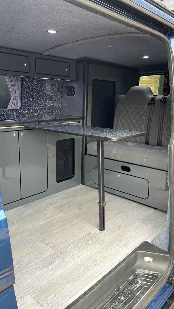 VW T5/T6 Gloss Grey & Black Sparkle Worktop Units LWB