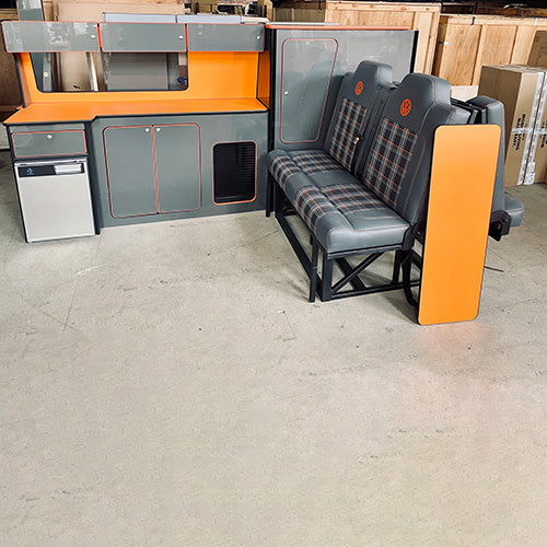 T5/T6 Gloss Grey & Orange Worktop LWB Units