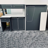VW T5/T6 Super Matt Grey & White Sparkle Worktop SWB Units