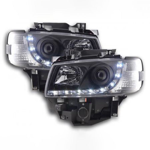 T4 DRL headlights 1996-2003 long nose Black