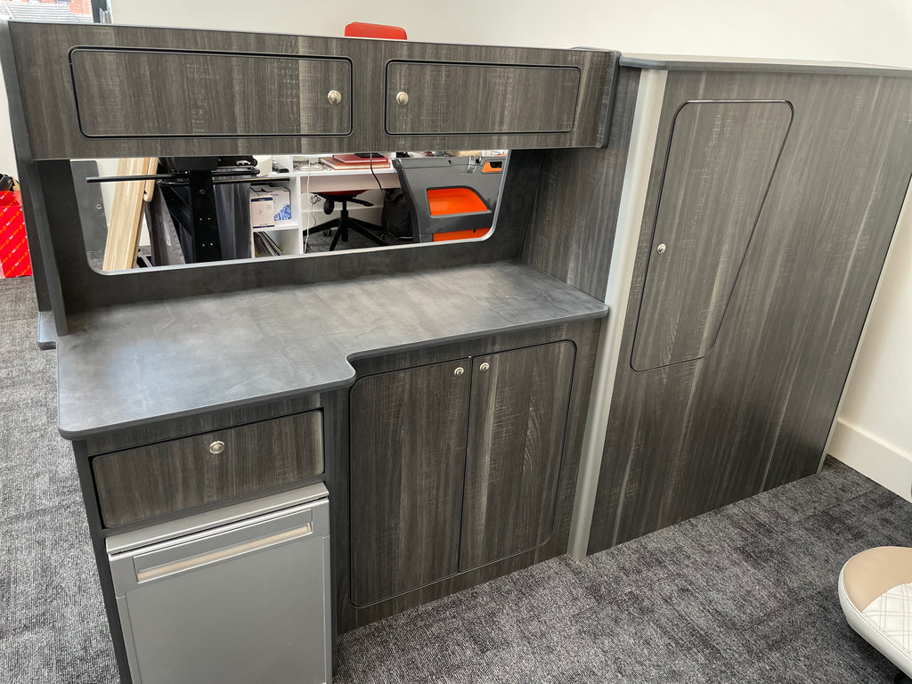 VW T4 Wood Grey & Slate Worktop SWB/LWB Units