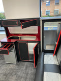T5/T6 Super Matte Black & Gloss Red Worktop SWB Units