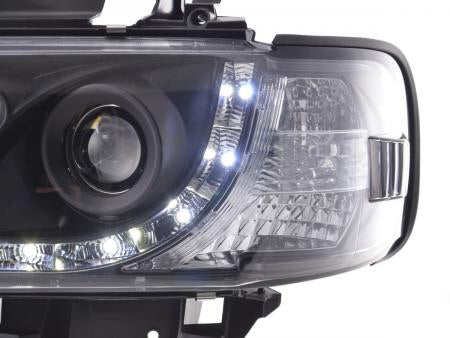 T4 DRL headlights 1996-2003 long nose Black