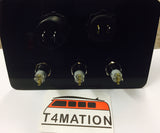 12v switch console with blue halo switches, volt display and dual USB