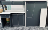 VW T5/T6 Super Matt Grey & White Sparkle Worktop SWB Units