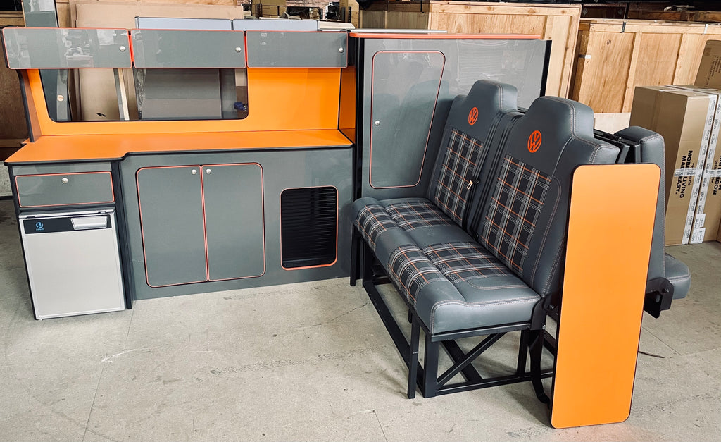 T5/T6 Gloss Grey & Orange Worktop LWB Units
