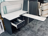 VW T5/T6 Super Matt Grey & White Sparkle Worktop SWB Units