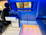 VW T4 Rock & Roll Bed With Super Matt Baby Blue & Oak Worktop SWB/LWB Units