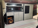 T4 Dark Wood Stripe & Black Tambour Door SWB Units