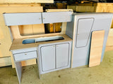 VW T4 Rock & Roll Bed With Super Matt Baby Blue & Oak Worktop SWB/LWB Units