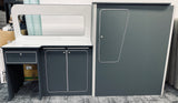 VW T5/T6 Super Matt Grey & White Sparkle Worktop SWB Units