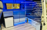T4 Super Matt Baby Blue & Oak Worktop SWB/LWB Units