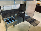 T5/T6 Gloss Grey & Black Sparkle Worktop