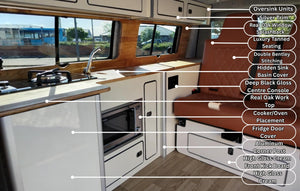 VW T4 High Gloss Cream & Oak Low Level SWB/LWB Units