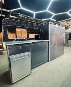 T5/T6 metallic grey Camper Kitchen Units (With Over Head Unit) * Including Sink cut Out.