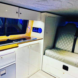 Swb Unit VW T4 Gloss White & Oak Worktop SWB Units– T4mation.me