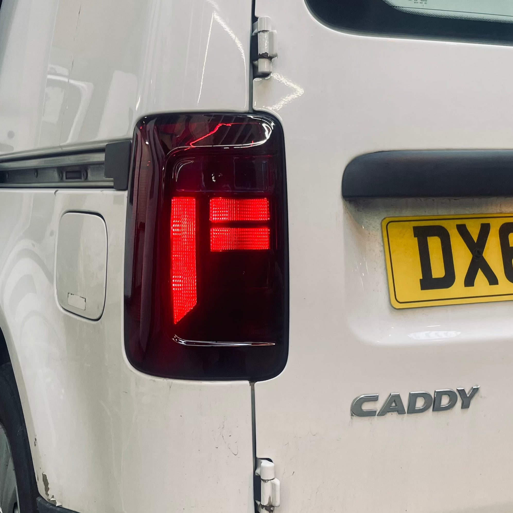 Caddy rear DARK SMOKED lights mk4